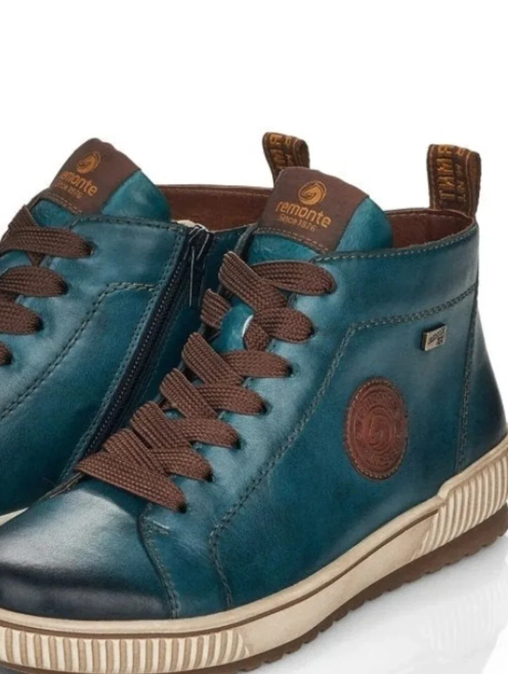 Remonte Women's Forest Green Leather Water-Resistant Side Zip Sneakers 8.5‎